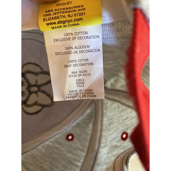 Disney Minnie Mouse Hat Cap Youth Red Polka Dot Gray Adjustable - Picture 7 of 8